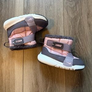 Nike Kids Pink and Gray Winter snow boots
